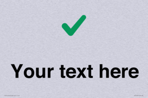 Custom plain background, green tick sign